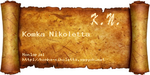 Komka Nikoletta névjegykártya