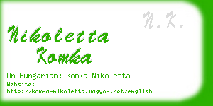 nikoletta komka business card